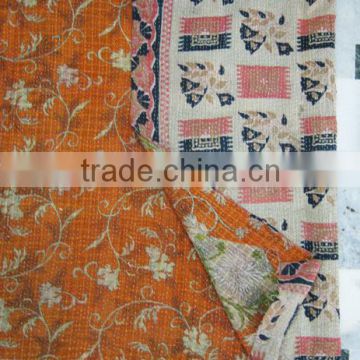 Indian Handmade Reversible 100% Cotton Kantha Quilts/Throw/Blanket/Gudari