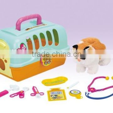 2015 Hualian Toy Puppy Series Pretend Vet Set Cage Carrier For Kids