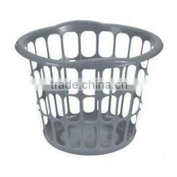 plastic gray laundry basket