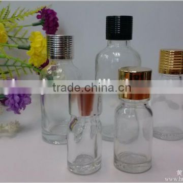 kinds of clear glass essential oil bottle with alum cap