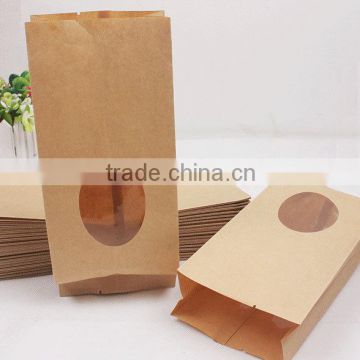 2016 customize bread kraft bags with clear windows