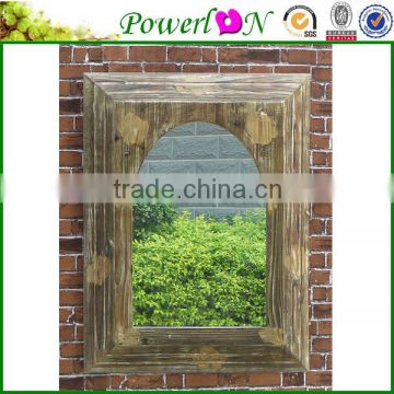 Classic Nice Antique Wooden Frame Wall Mounted High Quality Mirror For Home Decoration Garden Park