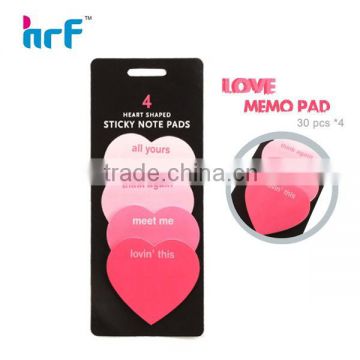 Self-Adhesive Note sticky Memo pad Heart Shaped