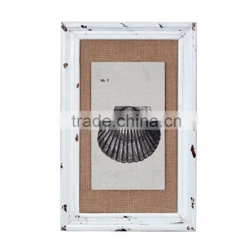 Wood Wall Art Burlap Printing With Frame