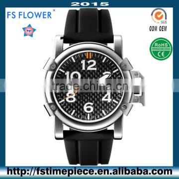 FS FLOWER - Personalized Sports Watches Carbon Fiber Surface Silicone Watch Strap