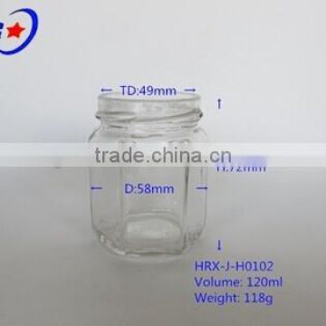 polygon glass jars for food