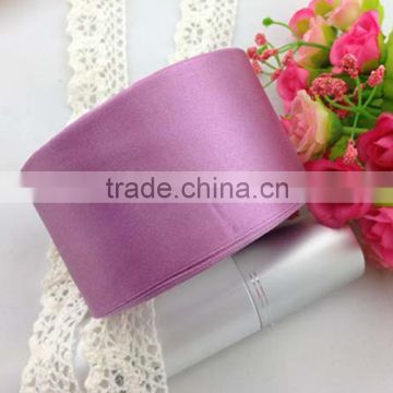 Wholesale Solid color wedding decoration belt single side 100% polyester satin ribbon 25yards/roll
