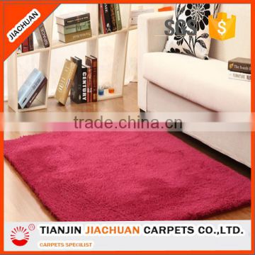 long pile plain color polyester carpet design