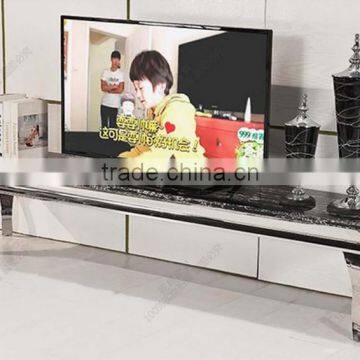 hot cake marble top TV stand with stainless steel frame