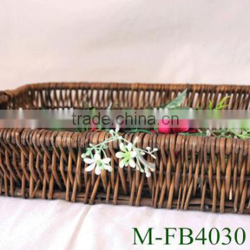 cheap Rectangle wicker storage basket & wicker fruit basket & willow fruit tray