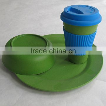 High standard Eco-friendly Affordable bamboo fiber tableware set