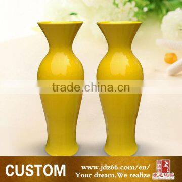 H 40cm Custom-made ceramic decorative yellow vase