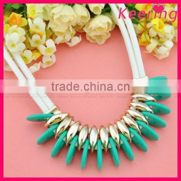 Fashion green fashion dress beads color chunky necklace WNK-251