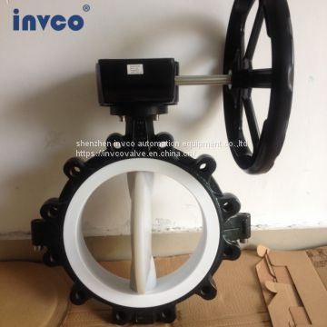 INVCO DN40-DN400 lug type butterfly valve with handle ,butterfly valve for oil and gas