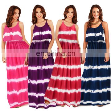 Loose Sleeveless Women Plus Size Tie-dye Summer Dress Ladies Casual Sexy Slip Dress Maxi Dress