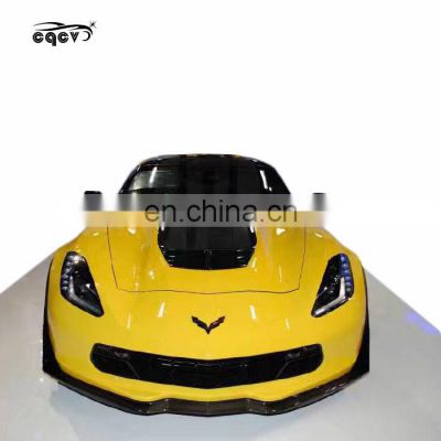Beautiful tuning accessories body kit for Chevrolet Corvette C7 carbon fiber front lip rear lip side skirts and wing spoiler