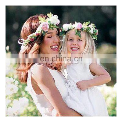 1/2PC Fashion Cute Mommy & Kids Wreath Flowers Headband Floral Crown Hairbands Travel Wedding Girls Headwear