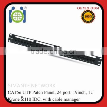 22-26 AWG Solid Wire 19 inch 24 port Patch Panel