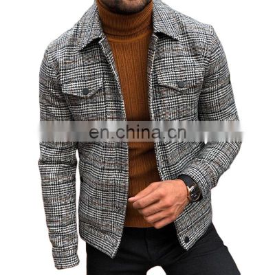 Wholesale beautiful men's jacket men's 2021 hot sale slim casual fashion autumn plaid men's plus size jacket