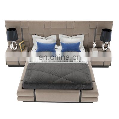 North european trending bedroom furniture 2020 full size luxury wedding bed set with 2 nightstands