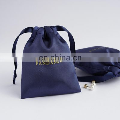 PandaSew Customized Logo Jewelry Pouch Gift Bag with Drawstring Closure Satin Jewelry Packaging Bag
