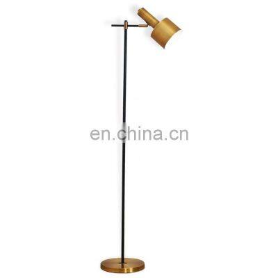 High Quality retro minimalist Metal Copper/Black Hotel Room Floor Lamp for Home Living Room Floor Lamps