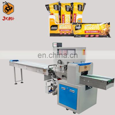 JKMF High Speed Automatic Sandwich Bread Pillow Packing Machine Hot Dog Burritos Flow Wrapping Machine