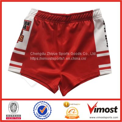 New Style Sublimation Rugby Shorts of White and Red Color