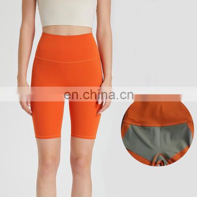 High Waist Soft Built In Panties Good Quality Crotchless Gym Sexy Peach Hip Yoga Shorts Women Workout Fitness Training Wear