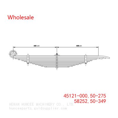 45121-000, 58252, 50-275, 50-349 Heavy Duty Vehicle Rear Leaf Spring Wholesale For Hendrickson