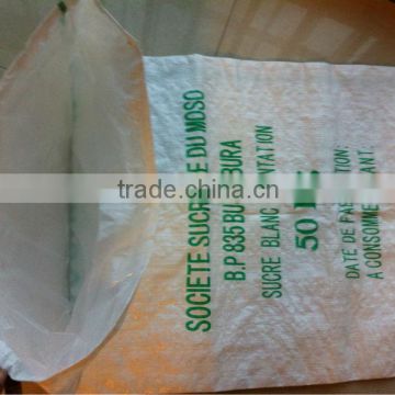 50kg Low price white pp woven sugar bag with hot sell pe liner