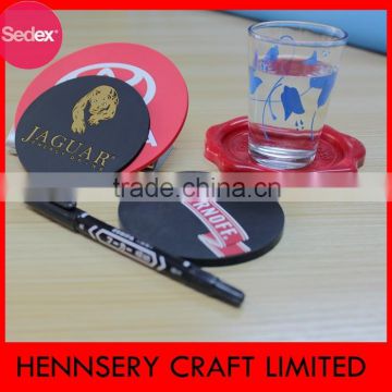 full four color printing pvc rubber drink coaster
