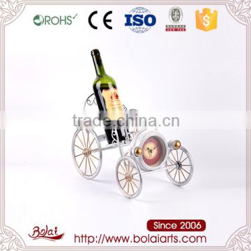 Elegant silver gray carriage and red wine design clock handcrafts crafts decoration