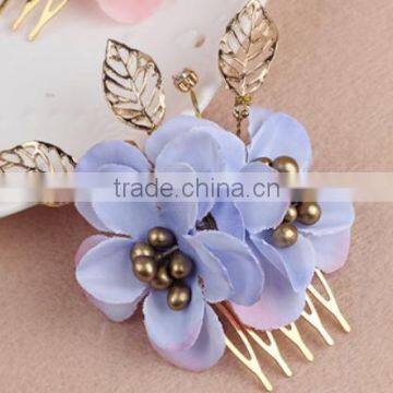 Fashion Elegant crystal Flower Hair Combs hair accessories side comb