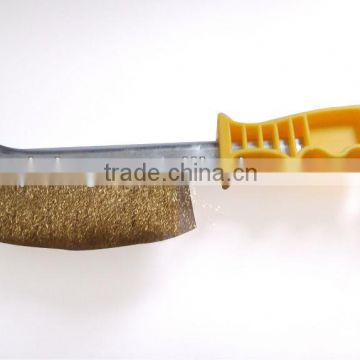 polish steel wire brush with plastic handle