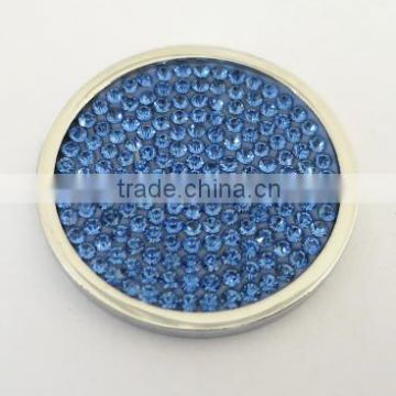 hotsale europe fashionable high quality 33MM blue with rhinestone interchangeable coin holder