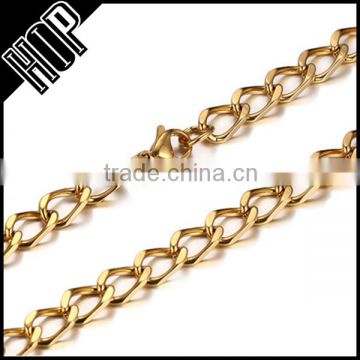 Best selling fashion stainless steel real gold plate twist chain