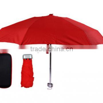 5 folds manual aluminium logo umbrella with EVA box pack 5 fold light weight lady umbrella Direct manufacturer pocket umbrella