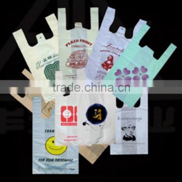 Design your own logo plastic promotion bags t-shirt bags
