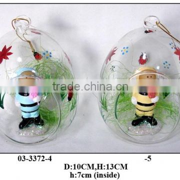 beautiful easter glass gift ball with hole