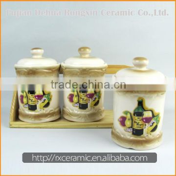 China Supplier High Quality condiment set with decal printing