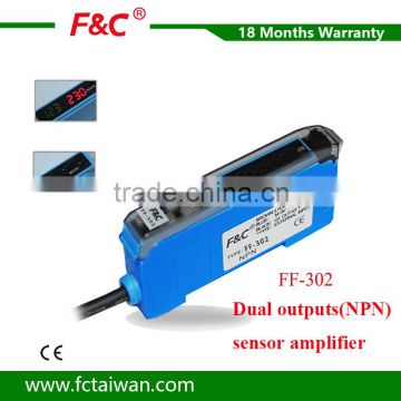Factory supplier three wires 12V optical sensor amplifier NPN