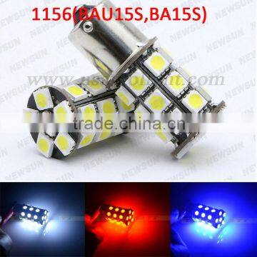 2 X Car White Red Blue Green Amber 27 SMD 5050 LED 1156 G18 BA15S brake stop Light Instrument Bulb Tail Lamp DC 12V error free