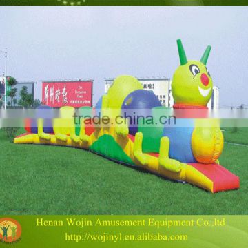 PVC inflatable caterpillar tunnels/kids folding pass tunnel games