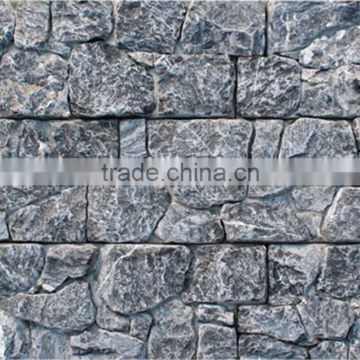 Natural black rock tumbled culture stone for walls