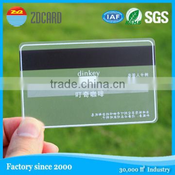 transparent frosted PVC card with magnetic stripe