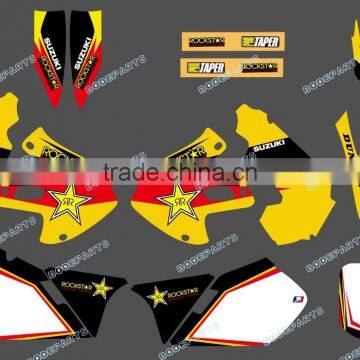New Style (yellow star) TEAM DECALS STICKERS Graphics Kits for SUZUKI RM125 RM250 1999 2000 DST0156