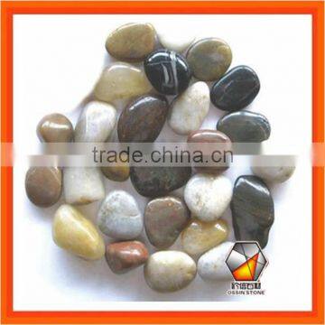 Mixed Color Pebble Stones And Cobbles For Wall Decoration