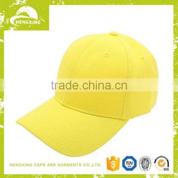 2017 High quality custom plain yellow baseball cap