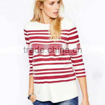 Maternity Top In Premium Soft Jersey And Breton Stripe